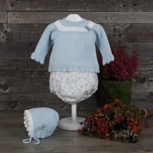 Conjunto de tres piezas azul empolvado