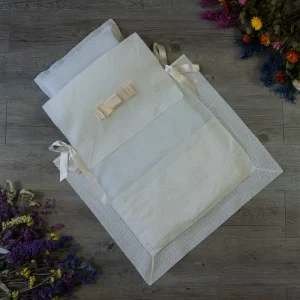 Saco-colcha lencero con jaretas marfil