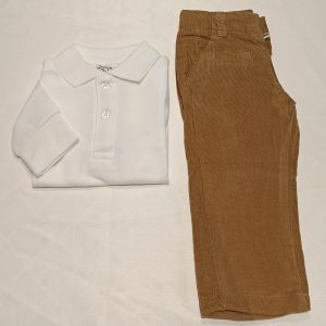 Conjunto de pantalón de pana con polo talla 9 meses