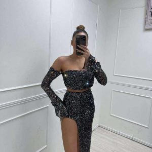 CONJUNTO LENTEJUELAS MIAMI PLATEADO