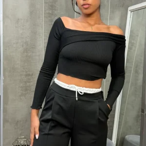 Pantalón Doble Cintura Negro