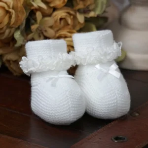 Patuco bota de punto blanco