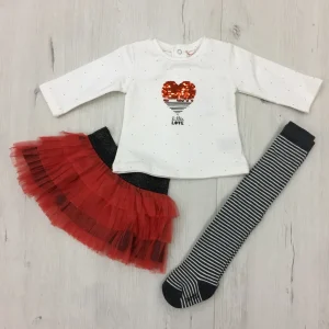 Conjunto tres piezas falda tull.