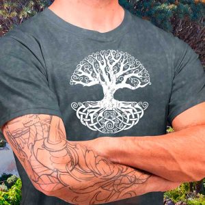 Camiseta para hombre efecto Jeans Drago árbol de la vida