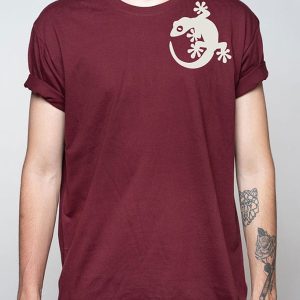 Camiseta para hombre con original lagartija en el hombro