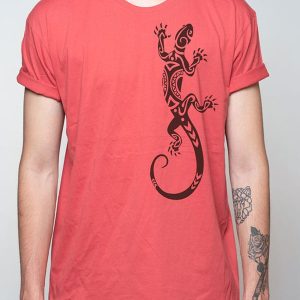Camiseta para hombre con lagarto estilo maorí