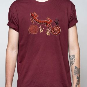 Camiseta para hombre con lagarto aboriginal art