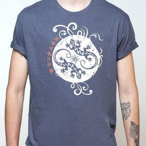 Camiseta para hombre de singulares lagartos