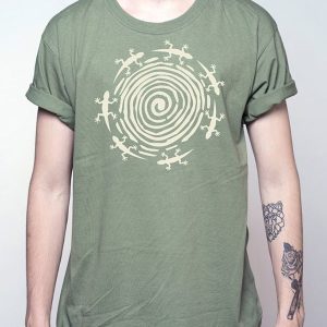 Camiseta para hombre con interesante diseño de lagartijas