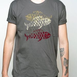 Camiseta para hombre con originales peces