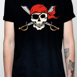 Camiseta para hombre con calavera pirata