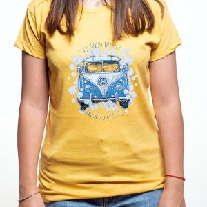 Camiseta mujer furgoneta volkswagen frase