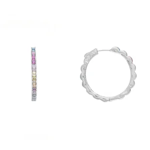 Pendientes de aro con ondas de colores