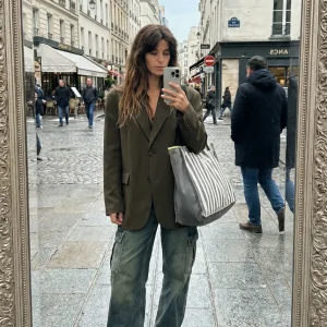 Grey Stripes Maxi Bolso Grande Viaje