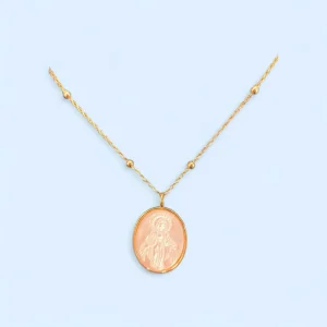 Virgen Milagrosa en nácar con cadena