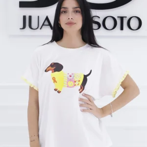 Camiseta perrito manga volante