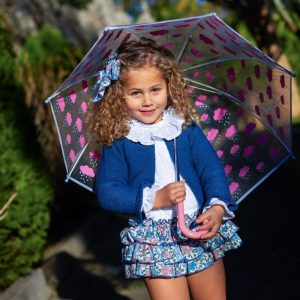 CHAQUETA NIÑA  3/4 AZUL COLECCIÓN ENTRE NUBES, INVIERNO 2023