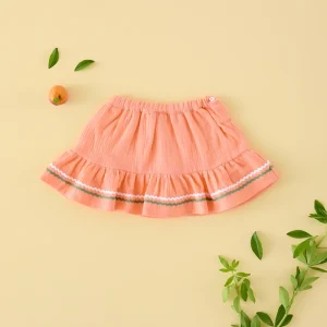 MINIFALDA VOLANTE GASA PAPAYA MI CANESU