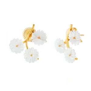 Pendientes 3 flores en nácar