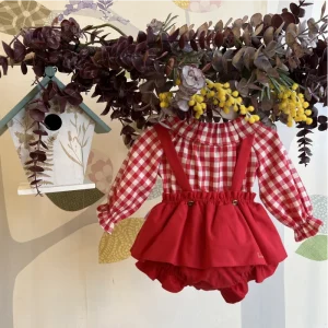 CONJUNTO BRAGUITA TIRANTES BLUSA VICHY BE MORE