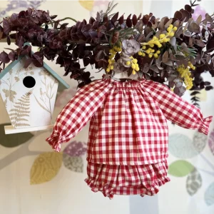 CONJUNTO NIÑA VICHY ROJO BE MORE KIDS