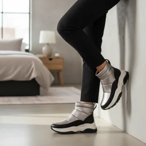 Botines acolchados metalizado