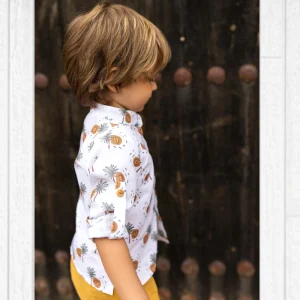 CONJUNTO BERMUDA PALMERAS KIDS CHOCOLATE