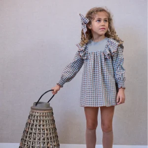 VESTIDO VICHY VOLANTES BICHITOS LA MARTINICA