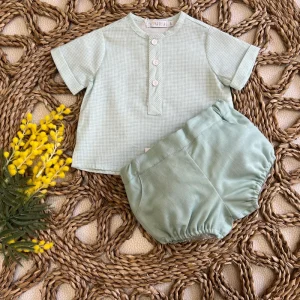 CONJUNTO BOMBACHO MINI VICHY MINT, PALOMA  DE LA O