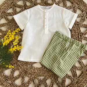 CONJUNTO BERMUDA VICHY PISTACHO, PALOMA DE LA  O