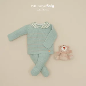 CONJUNTO BEBE POLAINA CUELLO VICHY PANGASA