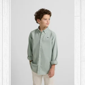 CAMISA NIÑO OXFORD VERDE SILBON