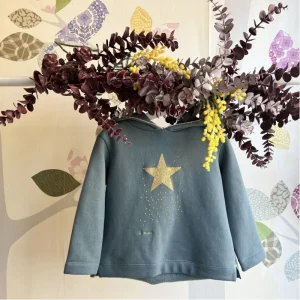SUDADERA AZUL ESTRELLA GLITTER BE MORE