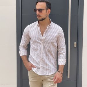 Camisa CoolBike rayas beige