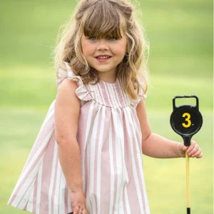 JESUSITO VESTIDO RAYAS  ROSA ENGOMADO YOEDU